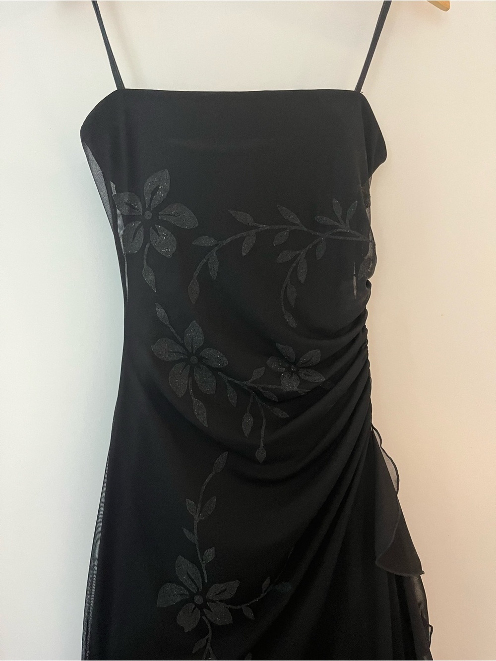 VTG Jessica Strapless Evening Dress with Floral Shimmer detail